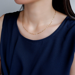 ペタルチェーン ネックレス｜サージカルステンレス つけっぱなし ゴールド シルバー 秋冬新作2025 7枚目の画像