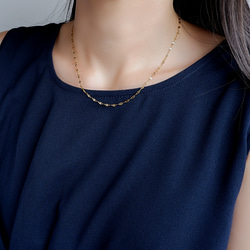 ペタルチェーン ネックレス｜サージカルステンレス つけっぱなし ゴールド シルバー 秋冬新作2025 2枚目の画像