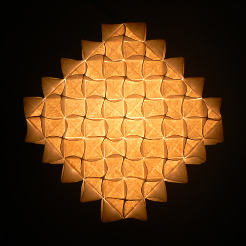 和紙の手作りランプシェード 美濃和紙使用 [折] 1-1 どこにもない癒し