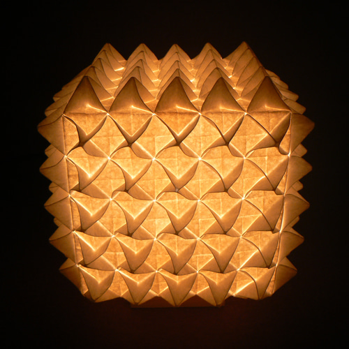 和紙の手作りランプシェード 美濃和紙使用 [折] 1-1 どこにも