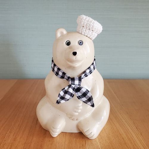 コック帽＆スカーフ(しろくま貯金箱用小物) その他インテリア雑貨 mica