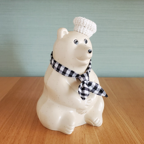 コック帽＆スカーフ(しろくま貯金箱用小物) その他インテリア雑貨 mica