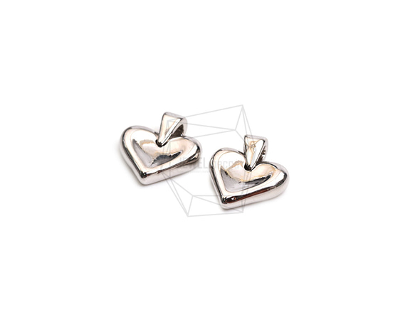 PDT-2703-R【2個入り】ハートペンダント,Heart Pendant/11mm X 13mm 2枚目の画像