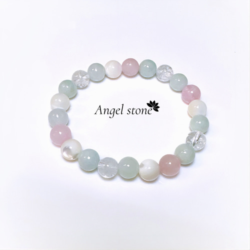 豊かさをもたらし愛される人に】翡翠×マザーオブパール×ローズクォーツ