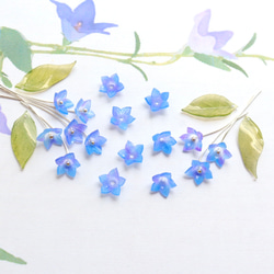 オリジナル作品☆8mm桔梗のアクリル樹脂パーツ レジン・樹脂