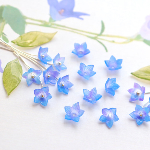 オリジナル作品☆8mm桔梗のアクリル樹脂パーツ 樹脂・レジン