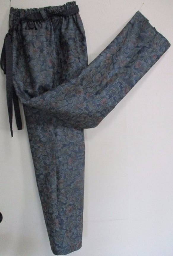 ７２０１　色大島紬の着物で作ったパンツ　＃送料無料 5枚目の画像