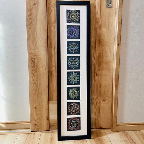 曼陀羅、額つき 原画/額付】チャクラ⭐︎曼荼羅⭐︎アート⭐︎フラワーオブライフ