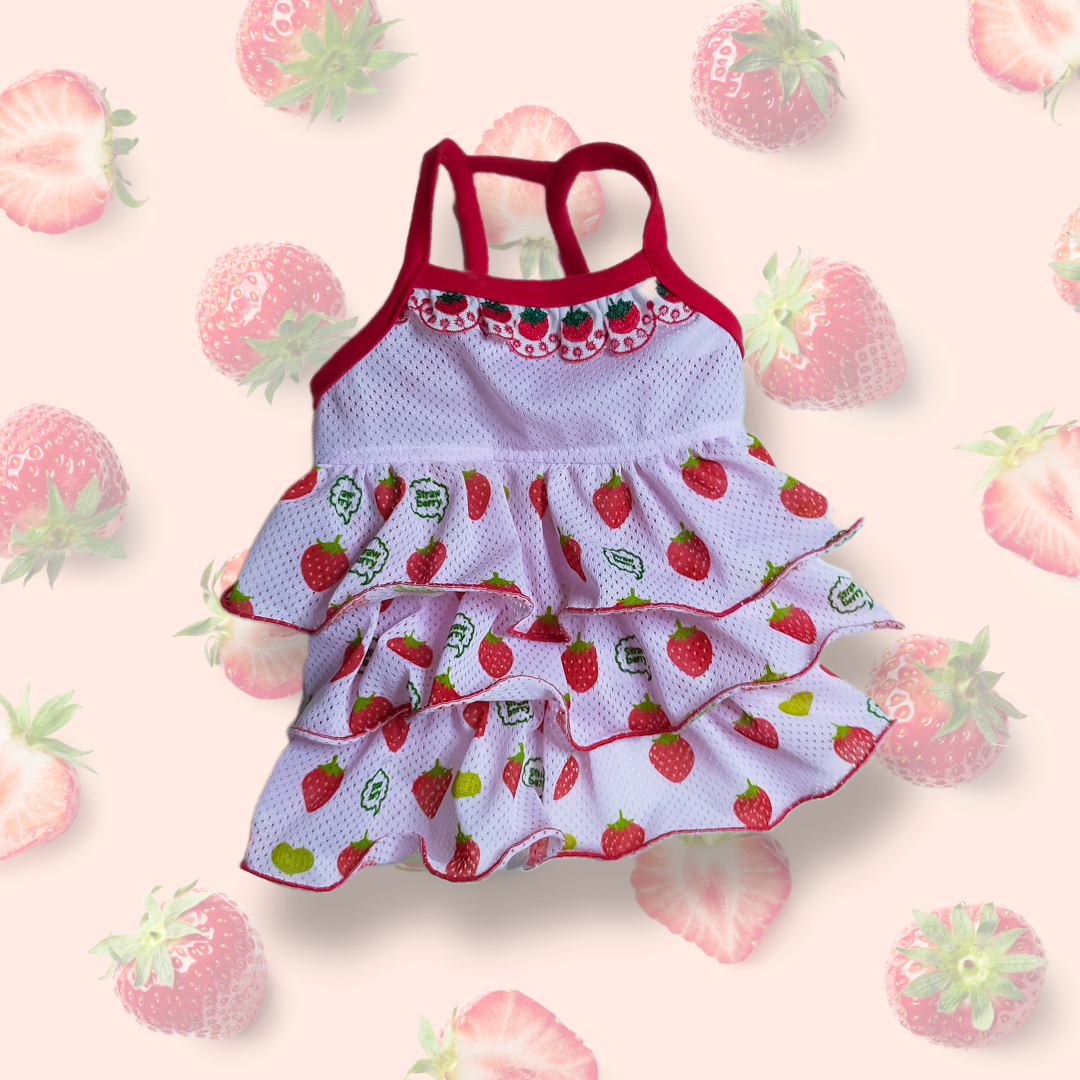 3段ティアードドレス/イチゴ