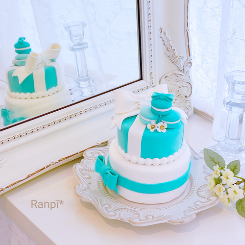 クレイケーキ*ティファニーカラーケーキ その他インテリア雑貨
