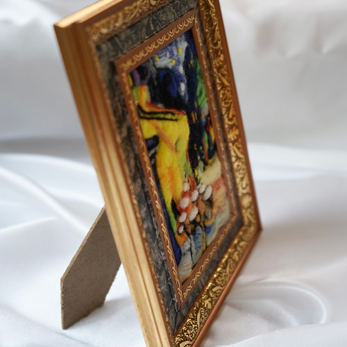 夜のカフェテラス ゴッホ 名画 絵画 羊毛フェルト 名画シリーズ ゴッホ