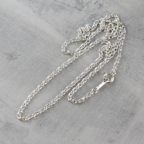 SV925 あずき 小豆 チェーン ネックレス 線径0.60mm太さ2.0mm 銀