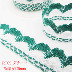 【1m】扭力花邊 ★RT09/寬25mm/綠綠 ★雙色花邊工藝品手工(trt) 第1張的照片