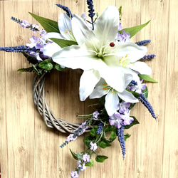 ダリアとカボチャのハロウィンリース☆玄関リース☆造花 秋リース