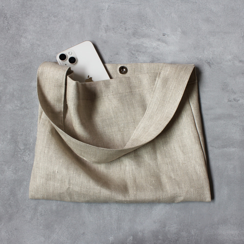 ワンショルダーバッグ 小サイズ【ナチュラル】リネン100％ ショルダー