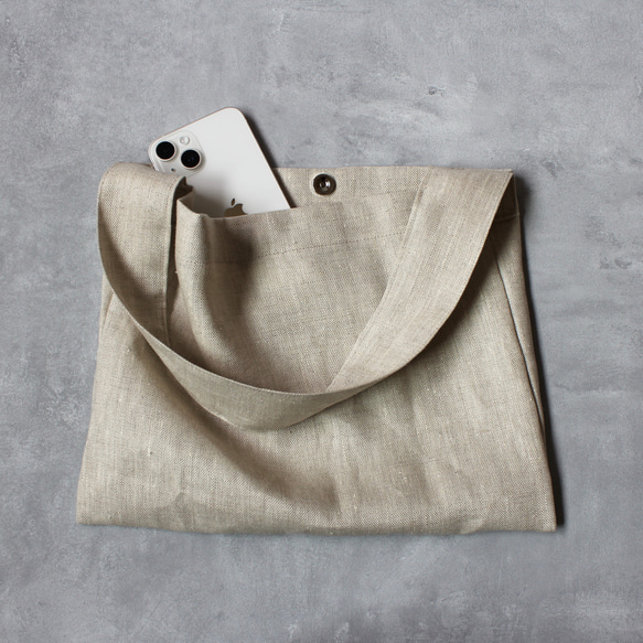 ワンショルダーバッグ 小サイズ【ナチュラル】リネン100％ ショルダー