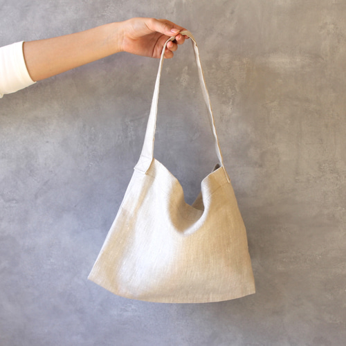 ワンショルダーバッグ 小サイズ【ナチュラル】リネン100％ ショルダー