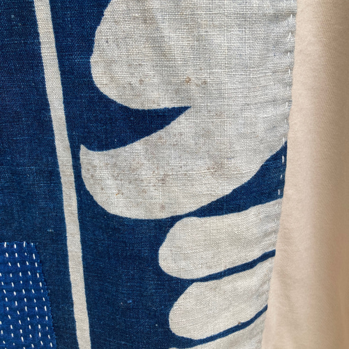古布 パッチワーク 手織り 綿 袢纏 襤褸 身幅たっぷり