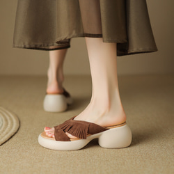 女式真皮鞋步行旅行鞋厚底涼鞋拖鞋高跟鞋 22 厘米-25 厘米 #749⭐免運費⭐ 第10張的照片