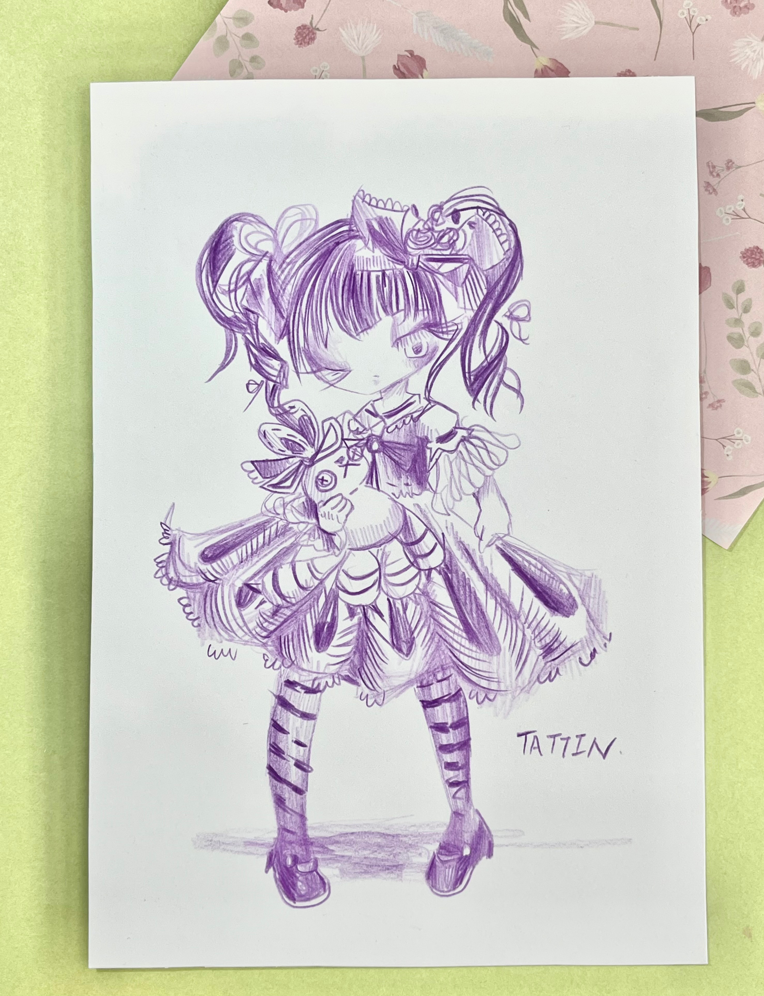 手描きイラスト　色鉛筆画　オーダー