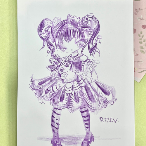 no.22『ゴシック⭐︎ロリータちゃん』 手描きイラスト オリジナル