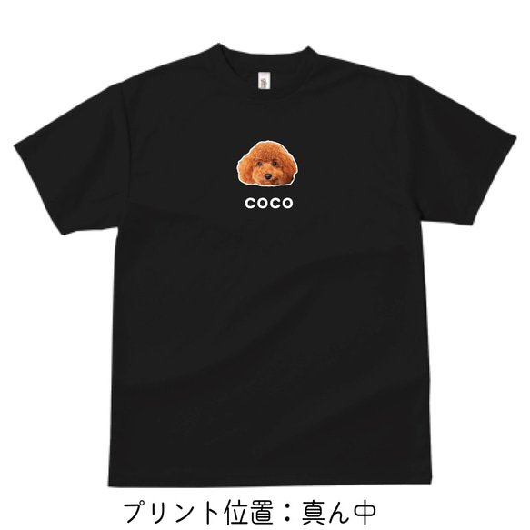 うちの子プリント ドライTシャツ ペットTシャツ ワンポイントデザイン  猫 犬 ウサギ 3枚目の画像