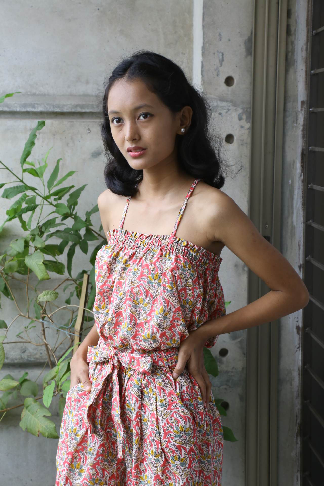 インド綿サロペット風セットアップ