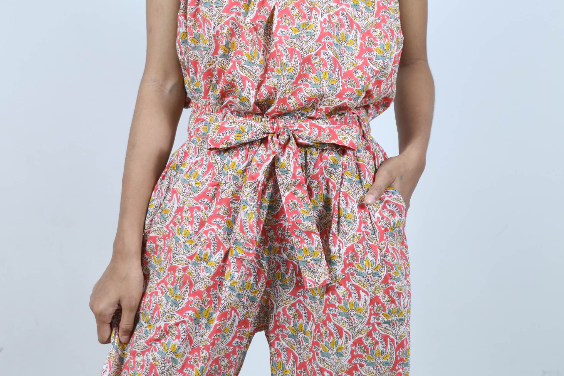 インド綿サロペット風セットアップ