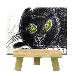 キャンバス複製画　黒ネコ　WATANABE Naoto　 #atelier QUOKKA（アトリエ　クオッカ） 1枚目の画像