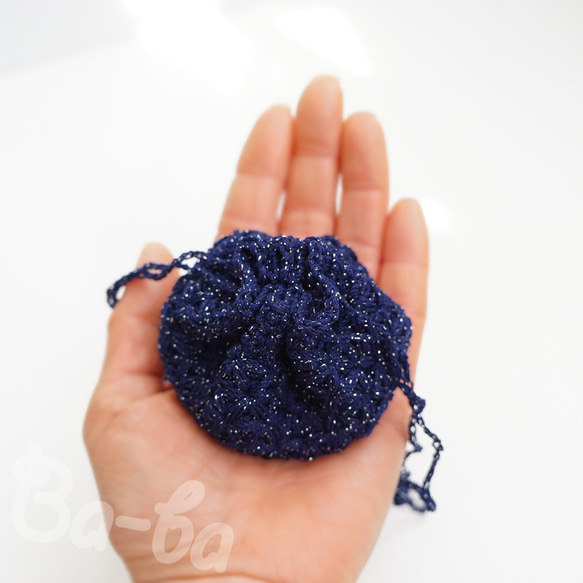 Ba-ba handmade  Crochet Drawstring bag  No.KPPRH3 第4張的照片