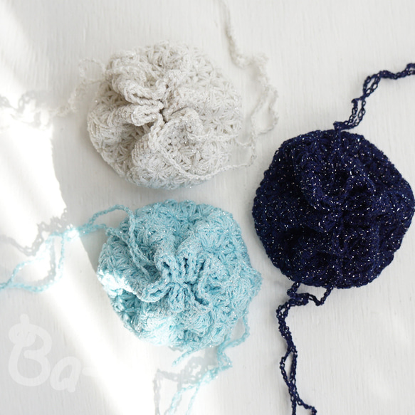 Ba-ba handmade  Crochet Drawstring bag  No.KPPRH3 第7張的照片