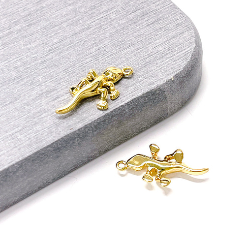 2個入り】キュートなトカゲモチーフの16KGPチャーム bp132 チャーム 低