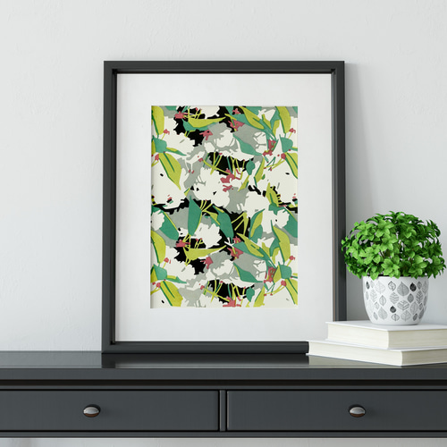おしゃれポスターボタニカル✨ おしゃれなグリーンボタニカル柄模様アートポスター☆さわやか