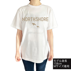 ハワイアンデザインTシャツ ユニセックスサイズ ノースショアハワイ 海亀のイラスト ウミガメ ホヌのロゴ ハレイワサーフ 2枚目の画像
