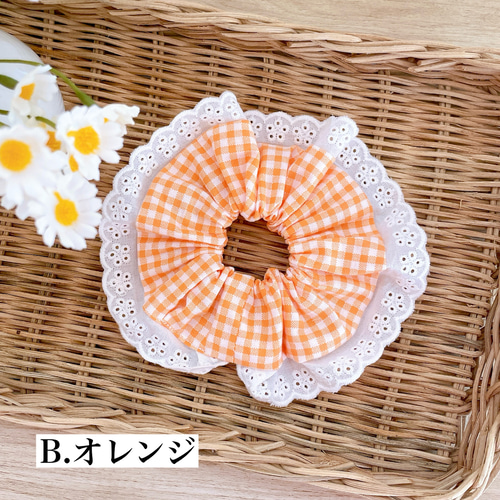 ハンドメイド♡♡ファーバンスクリップ♡♡Fancyギンガムチェックイエロー ハンドメイド♡♡ファーバンスクリップ♡♡Fancyギンガムチェックイエロー