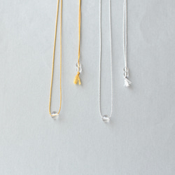 crystal × silk necklace ( yellow gold ) 一粒クリスタル 絹糸 ネックレス 11枚目の画像