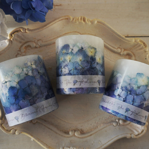 NO.4】handmade 紫陽花ボタニカルキャンドル ラベンダーの香り NO.4