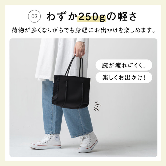 ネオプレン メッシュ ミニ トートバッグ（サコッシュ別売り）【送料無料】グレー（poty-tote） 5枚目の画像