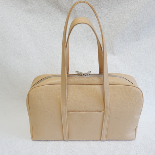 牛革 A4ファイル対応 軽量 薄マチ セミショルダーボストンバッグ