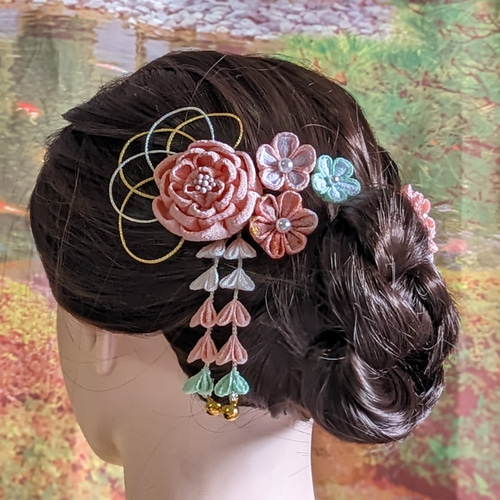 つまみ細工 髪飾り3点セット 和装 振袖 七五三 成人式 卒業式