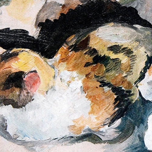 絵画 猫 水彩画 ミニ画 猫の絵 薔薇 アンティーク ヨーロピアン プレゼント 水墨画 墨彩 ハチワレ猫 ねこ 薔薇 ラグドール アート 直筆 肉筆