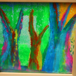 rainbow forest <虹の森NO3＞アクリル画　送料無料。 2枚目の画像