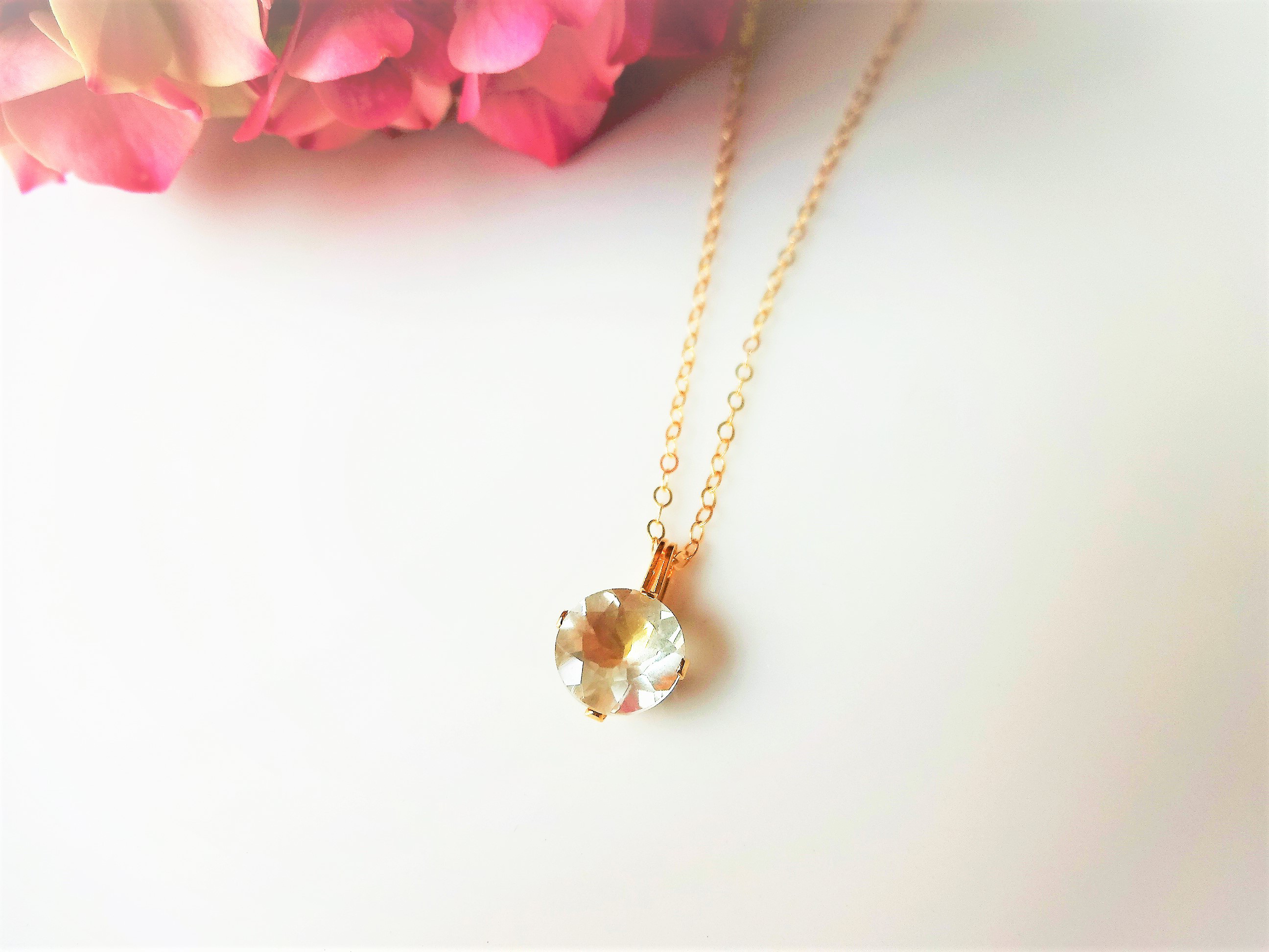 14kgf 希少ゴールデンラブラドライト ファセットカットネックレス