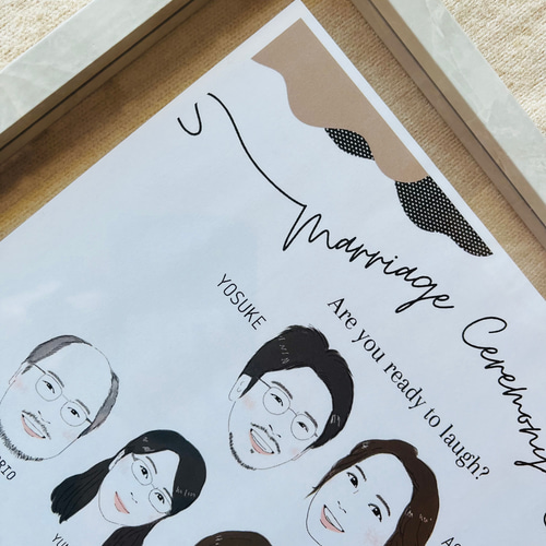 似顔絵入り結婚証明書 | ゲスト参加型 | 少人数 | 大人数 | 人前