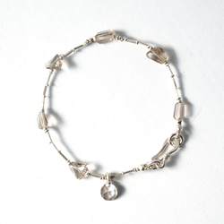-Smoky quartz- silver bracelet 3枚目の画像