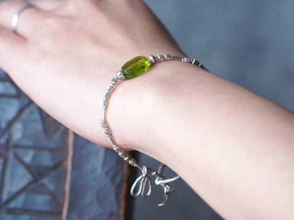 -Peridot- silver bracelet 4枚目の画像