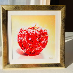 絵画　レジン　約束　スラム街の少年と少女（ガーネット,サンストーン水晶） 絵画 レジン 約束 スラム街の少年と少女（ガーネット,サン