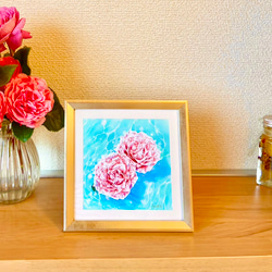 【愛情・癒し】『風水石画　モルガナイトローズ』　デジタルアート　絵画　ローズ　バラ　ピンク　北　プレゼント 4枚目の画像