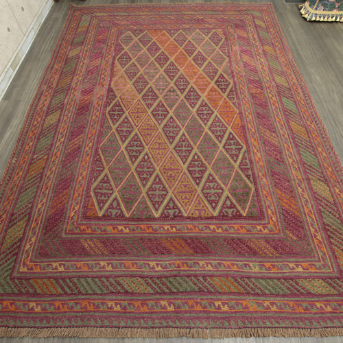 アフガニスタン オールドマシュワニキリム 手織り 絨毯 トライバルラグ