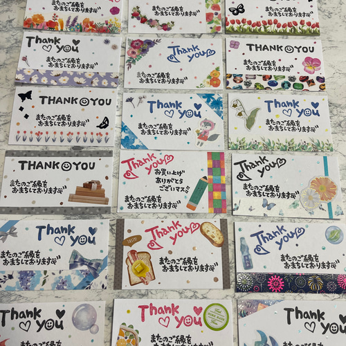 送料無料‼︎サンキューカード♡メッセージカード♡ハンドメイド 50枚 